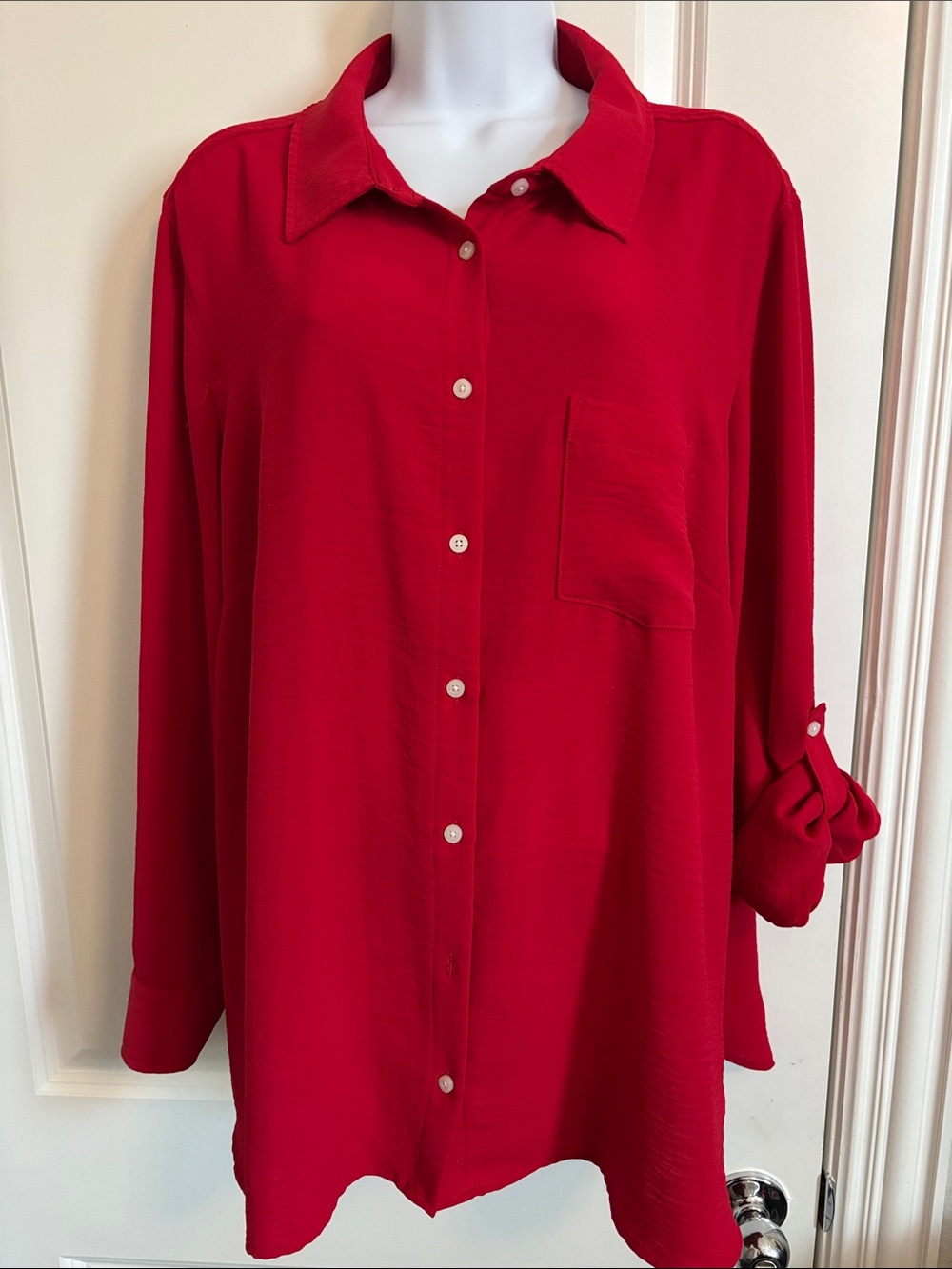 Tommy Hilfiger Classic Red Button-Down Shirt 1X